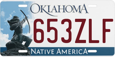 OK license plate 653ZLF