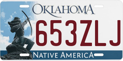 OK license plate 653ZLJ