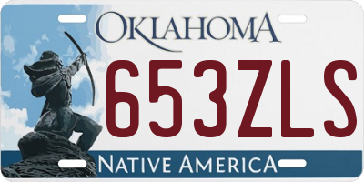OK license plate 653ZLS
