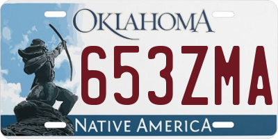 OK license plate 653ZMA