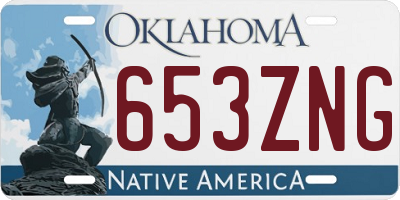 OK license plate 653ZNG