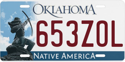 OK license plate 653ZOL