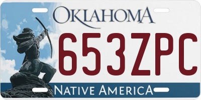 OK license plate 653ZPC