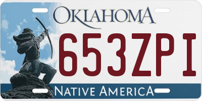 OK license plate 653ZPI