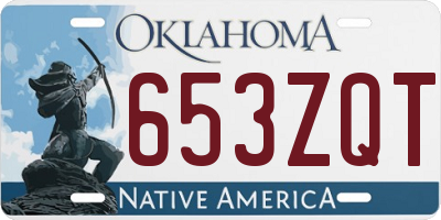 OK license plate 653ZQT