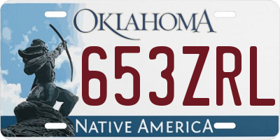 OK license plate 653ZRL