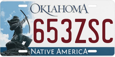 OK license plate 653ZSC