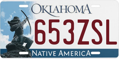 OK license plate 653ZSL