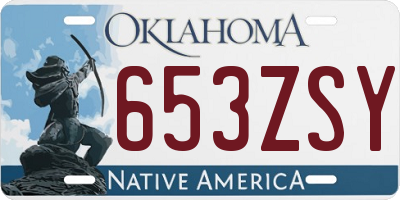 OK license plate 653ZSY