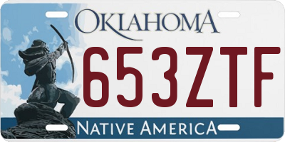 OK license plate 653ZTF