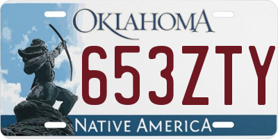 OK license plate 653ZTY