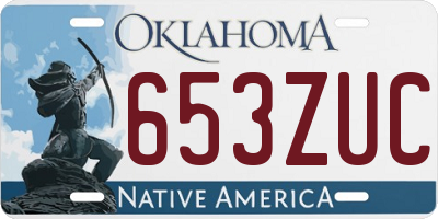 OK license plate 653ZUC