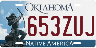 OK license plate 653ZUJ