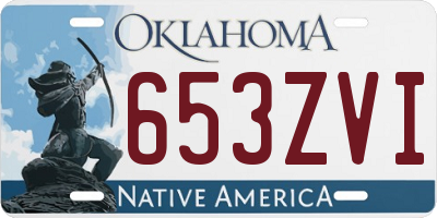 OK license plate 653ZVI