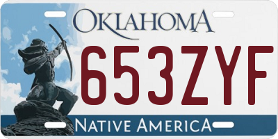 OK license plate 653ZYF