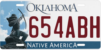 OK license plate 654ABH