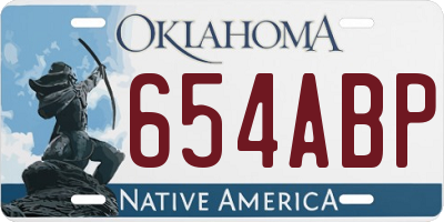 OK license plate 654ABP
