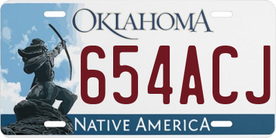 OK license plate 654ACJ