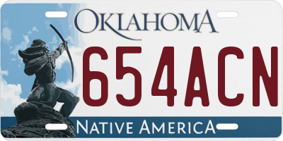 OK license plate 654ACN