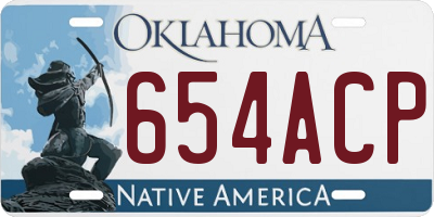OK license plate 654ACP