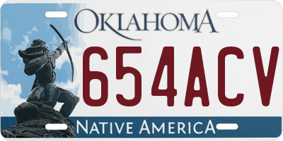 OK license plate 654ACV