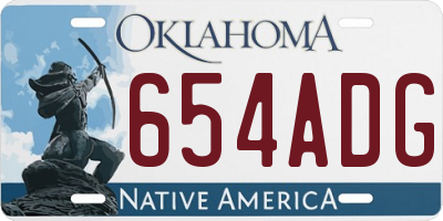OK license plate 654ADG
