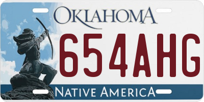 OK license plate 654AHG