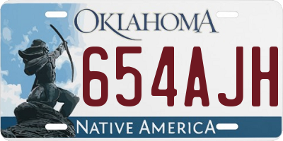 OK license plate 654AJH