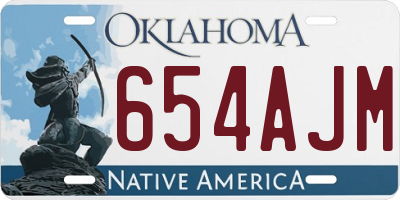 OK license plate 654AJM