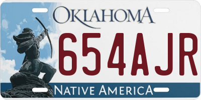 OK license plate 654AJR