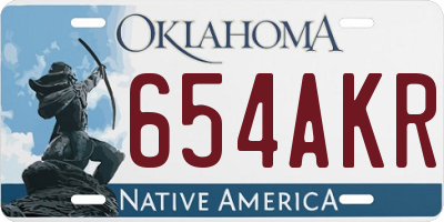 OK license plate 654AKR