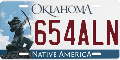 OK license plate 654ALN