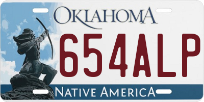 OK license plate 654ALP