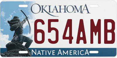OK license plate 654AMB