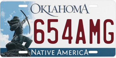 OK license plate 654AMG