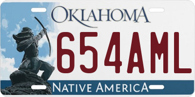 OK license plate 654AML