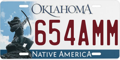 OK license plate 654AMM