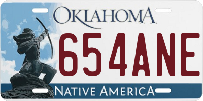 OK license plate 654ANE