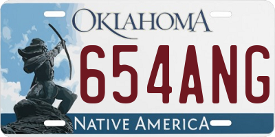 OK license plate 654ANG