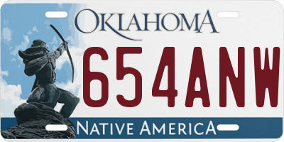 OK license plate 654ANW