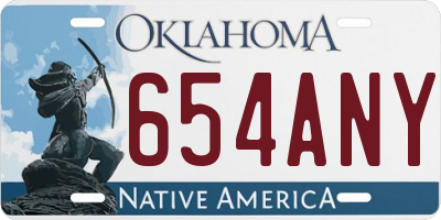 OK license plate 654ANY