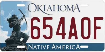 OK license plate 654AOF