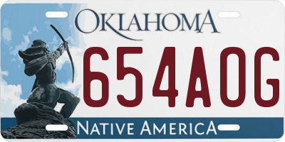 OK license plate 654AOG