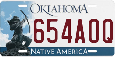 OK license plate 654AOQ