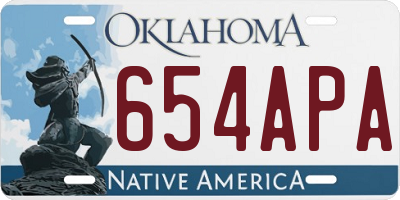 OK license plate 654APA