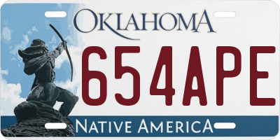 OK license plate 654APE