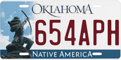 OK license plate 654APH