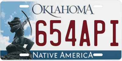 OK license plate 654API