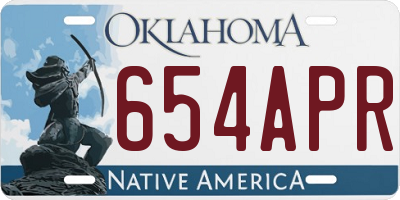 OK license plate 654APR