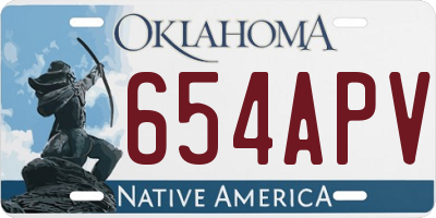 OK license plate 654APV